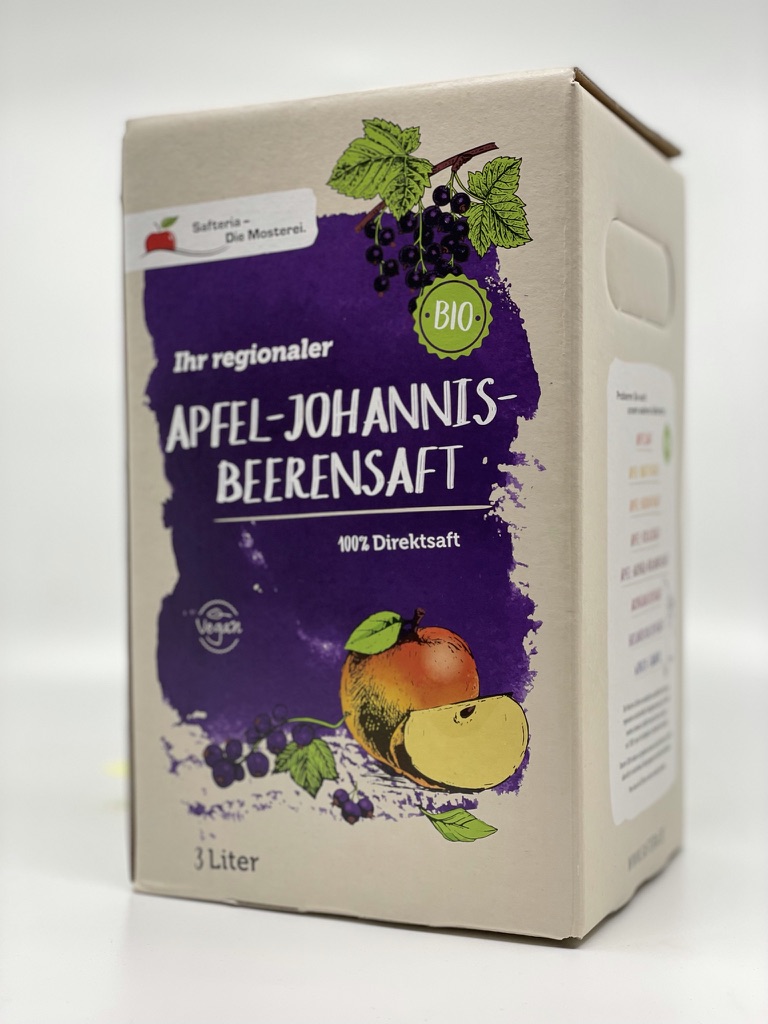 Bio-APFEL-JOHANNISBEERENSAFT 3 Liter BiB