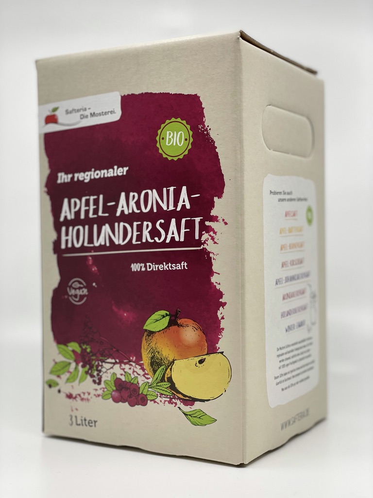 Bio-APFEL-ARONIA-HOLUNDERSAFT 3 Liter BiB Bio-APFEL-ARONIA-HOLUNDERSAFT 3 Liter BiB